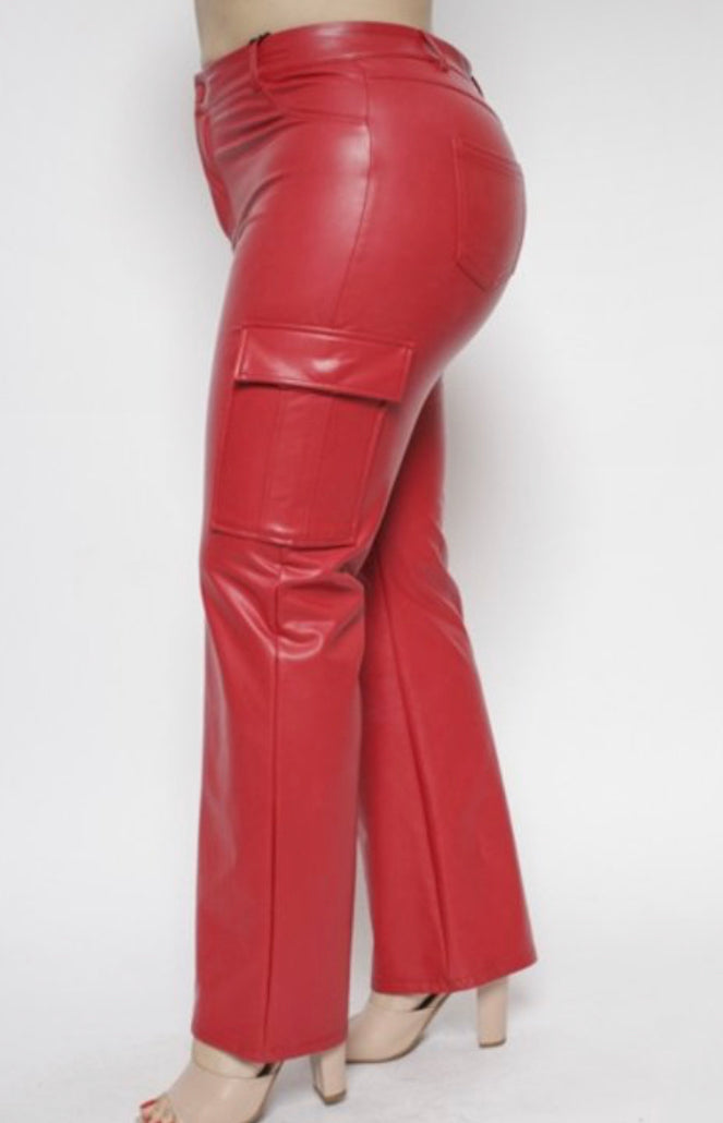 Red faux leather pants - Accessory Addict by Nikki