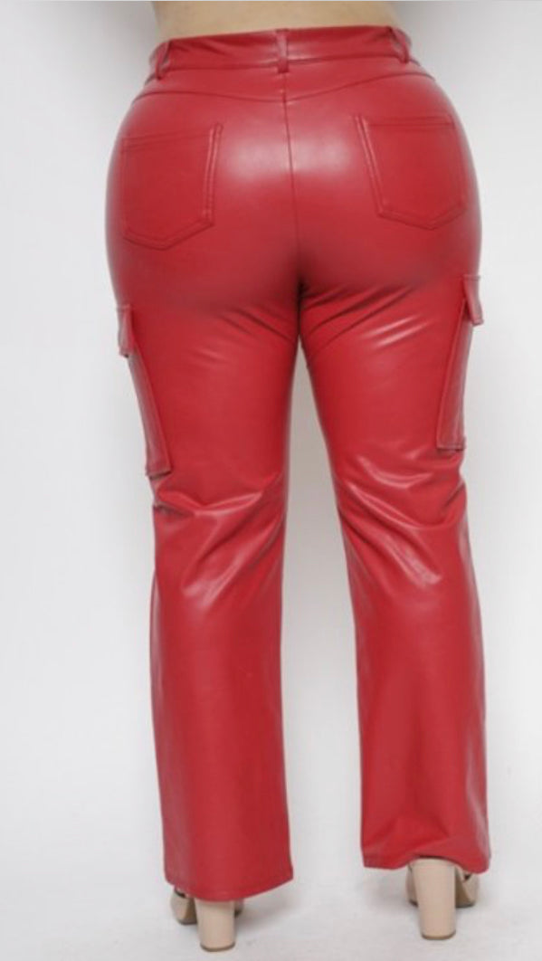 Red faux leather pants - Accessory Addict by Nikki